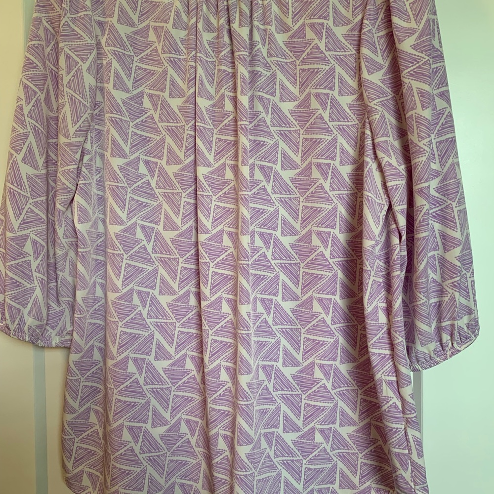Purple blouse with pearl button detail